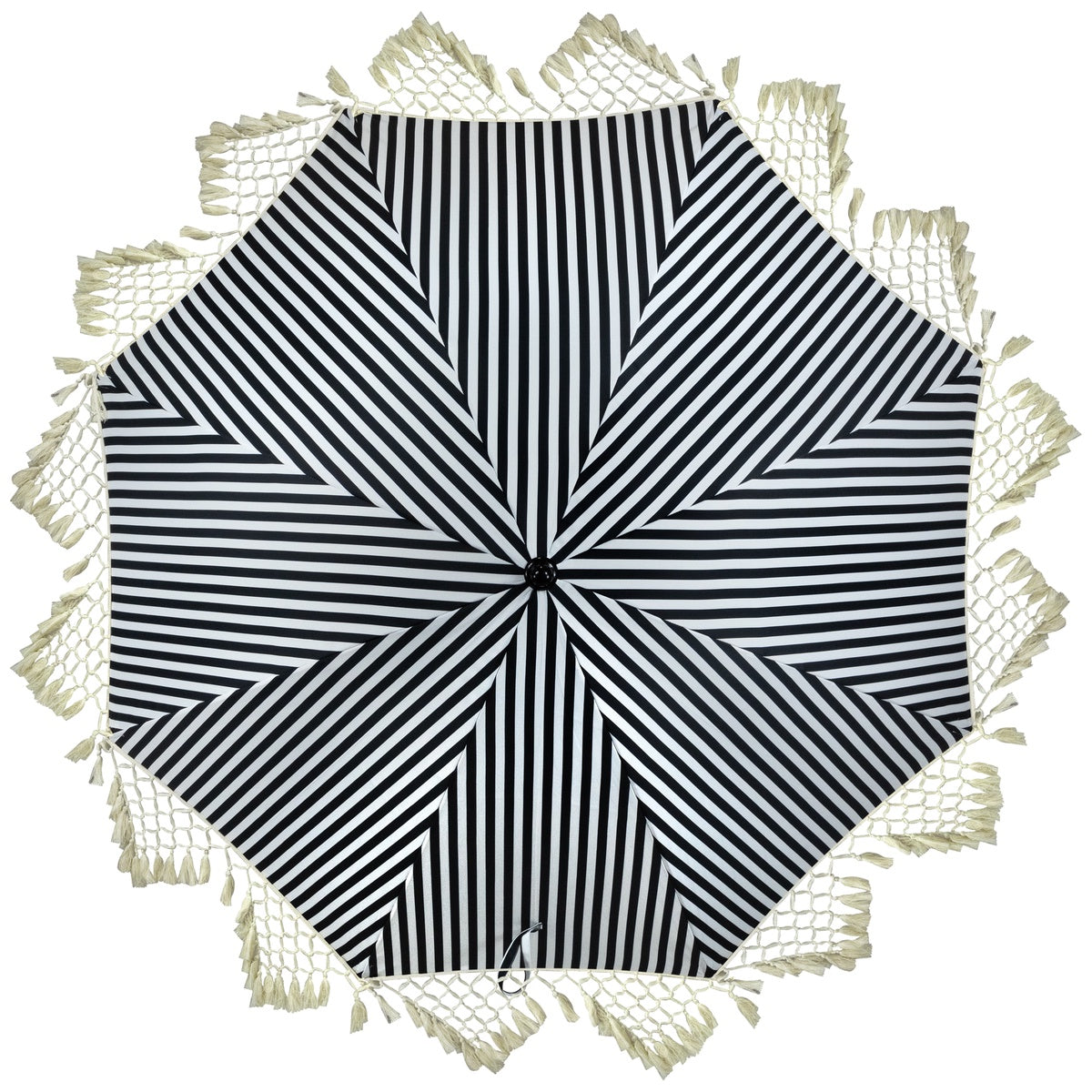  Northlight Striped Outdoor Beach Market Umbrella With Tilt- 6.5' - Black and White - Default Title - Bonton