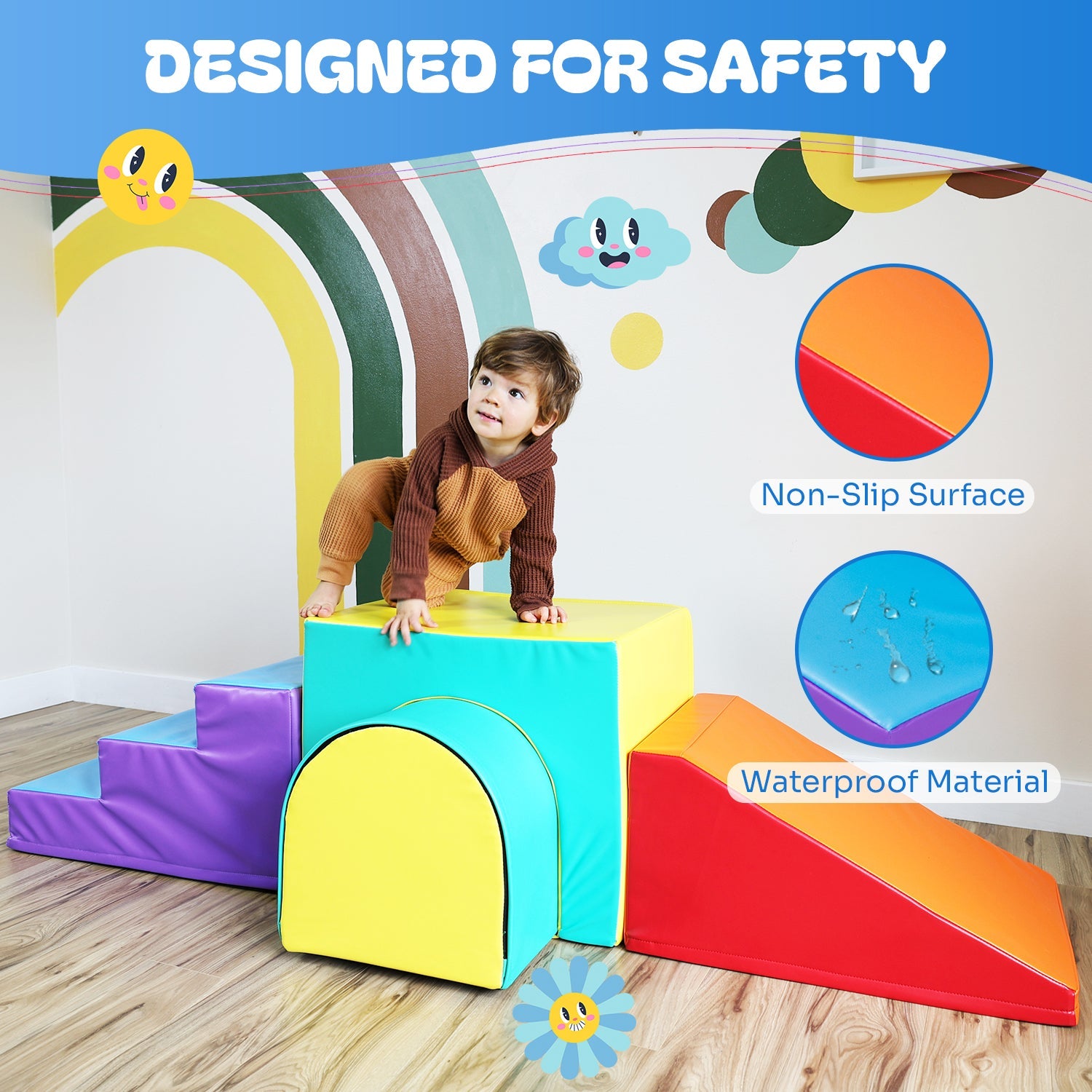  New Bounce Toddler Climbing Toys - Soft Play Set for Kids (6 Pc Set) by New Bounce - Default Title - Bonton