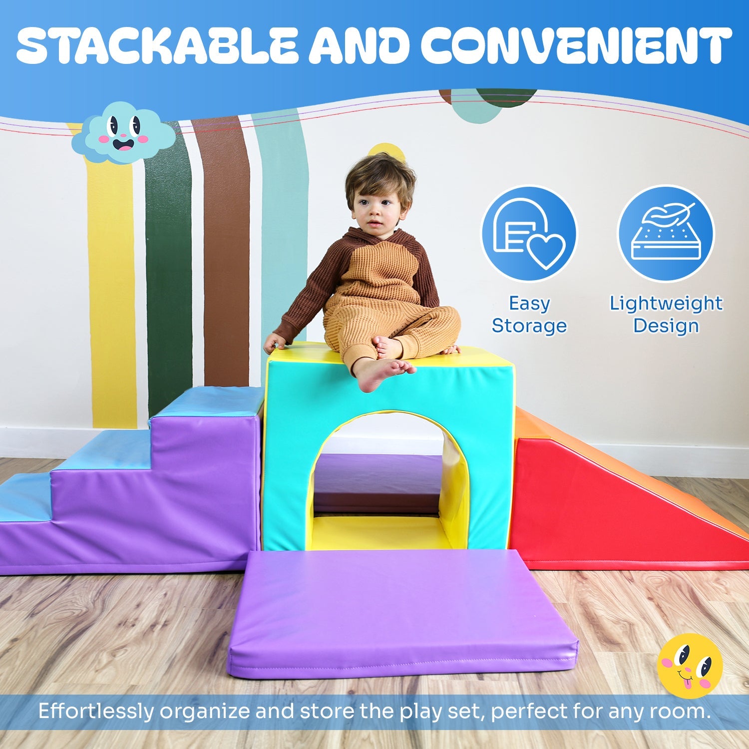  New Bounce Toddler Climbing Toys - Soft Play Set for Kids (6 Pc Set) by New Bounce - Default Title - Bonton