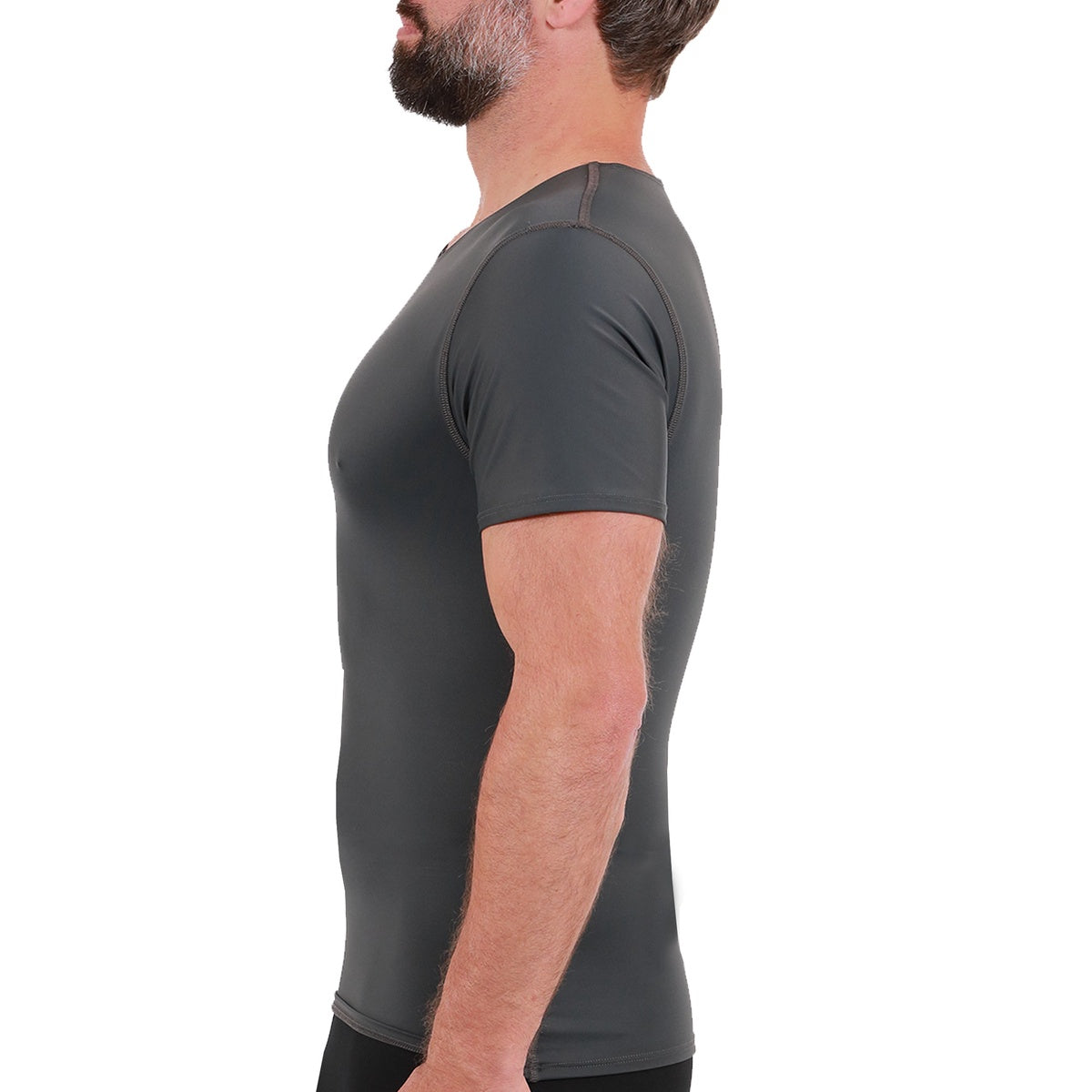  InstantFigure Insta Slim Big and Tall Activewear Compression Crew Neck TA0001BT - Army - Bonton