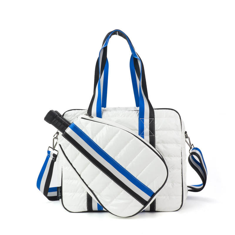  Lemonbella Judy Pickleball Tote Courtly White/Blue - Courtly White w/ Blue - Bonton