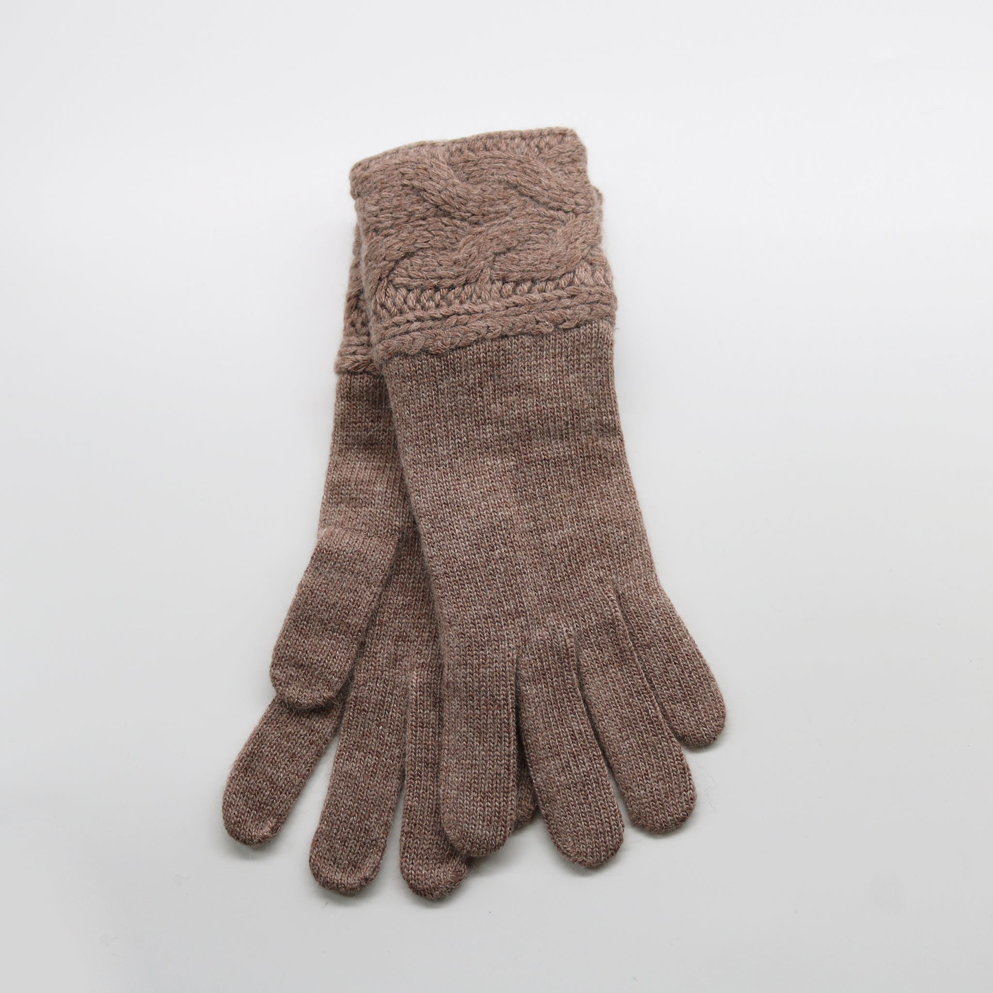  Portolano GLOVES WITH CABLES on CUFF - BABY BLUE - Bonton
