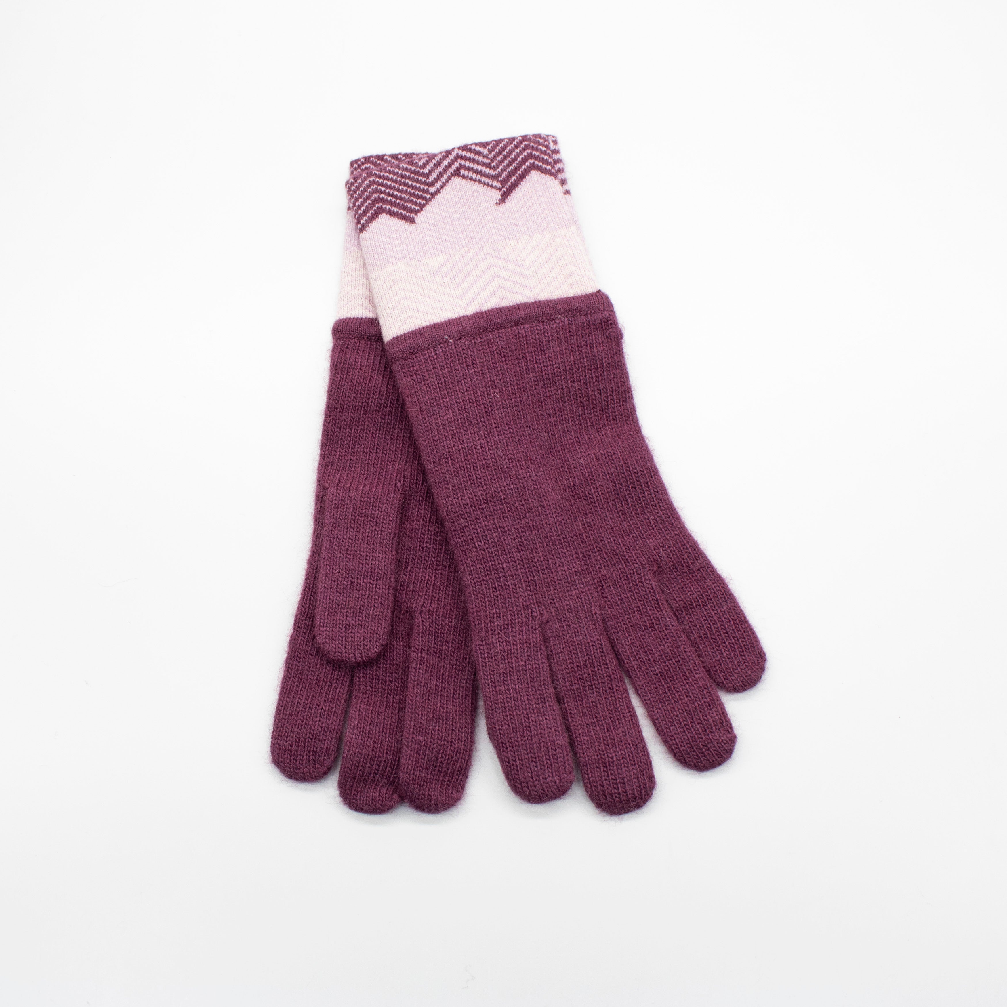  Portolano SLOUCHY GLOVES in GEOMETRIC DESIGN - GREY BLUE - Bonton