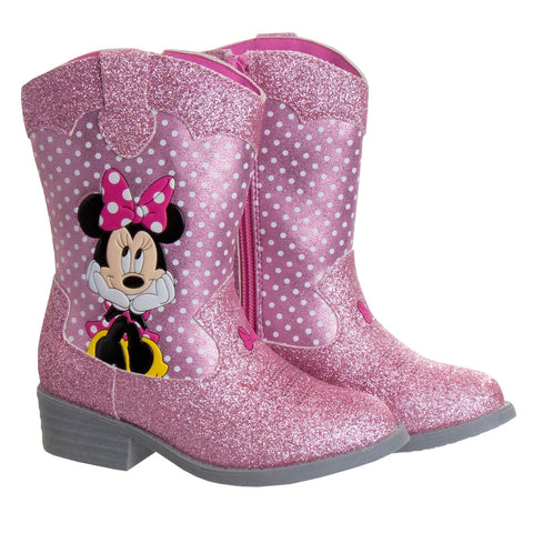 Disney Minnie Mouse Girls Cowgirl Western Boots (Toddler)