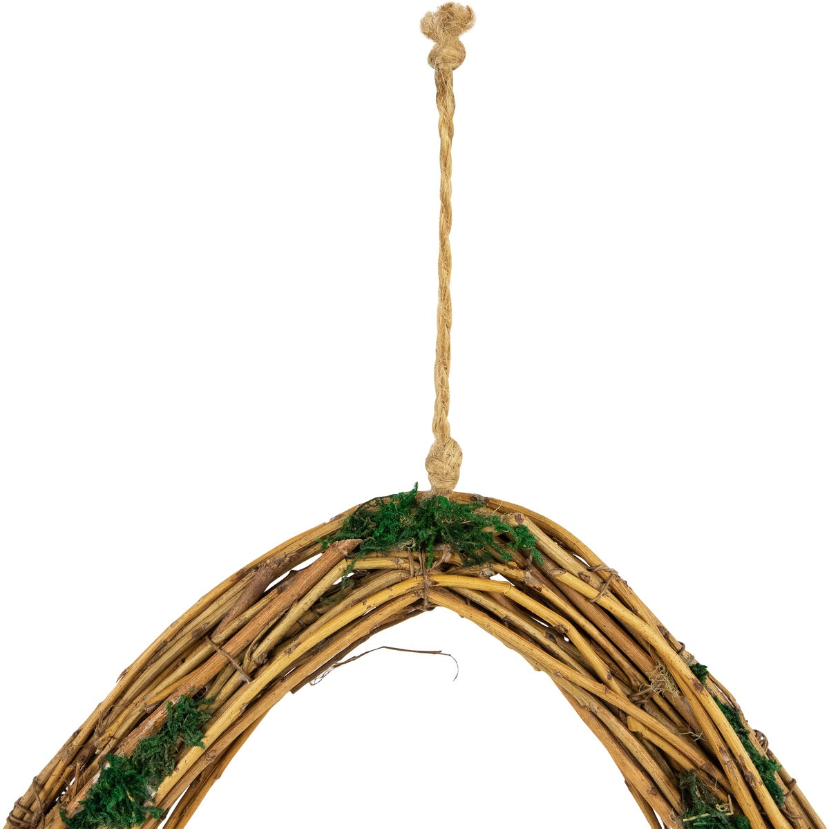  Northlight Natural Grapevine and Twig Oval Spring Wreath With Moss - 15.25