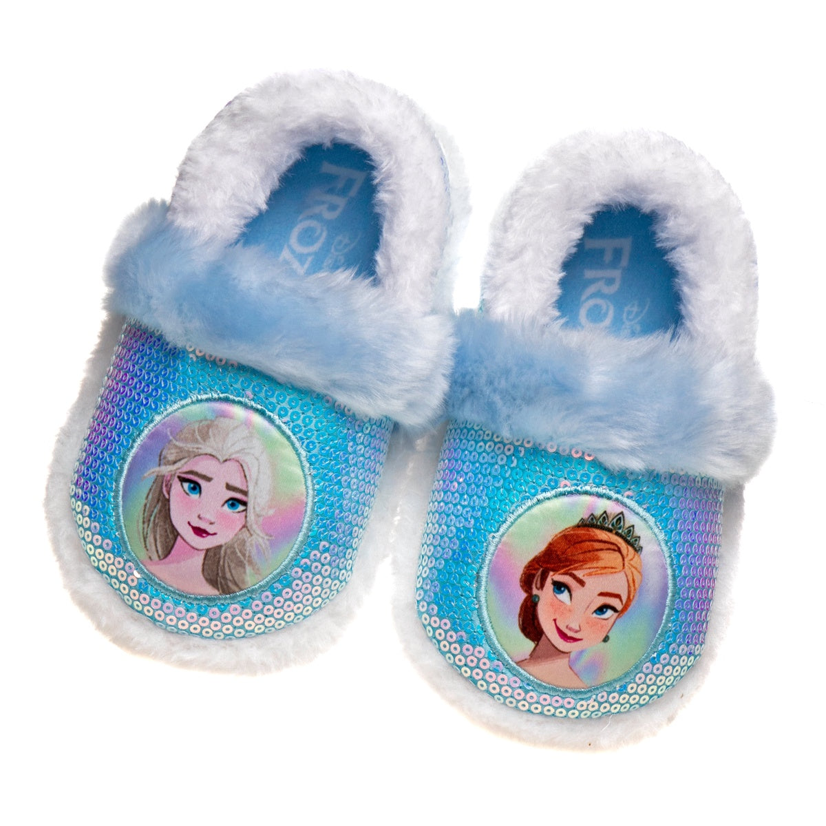  Josmo Disney Frozen Girls' Slippers - Elsa and Anna Plush Lightweight Warm Comfort Soft Aline House Shoes  Blue Purple (Sizes 5-12 Toddler) - 6-May - Bonton