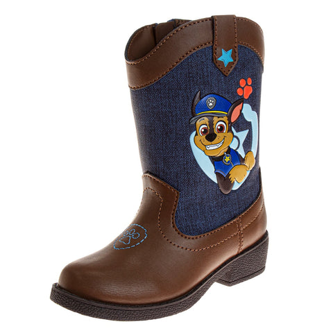 Josmo Paw Patrol Boys Cowboy Boots - Chase and Marshall Calf High Western Country Cow Boy Boot (Toddler)