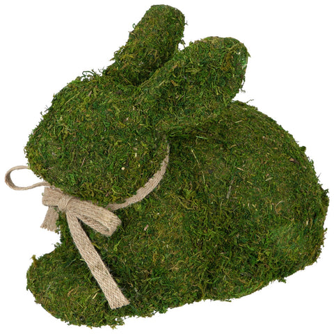 11" Green Moss Sitting Bunny Rabbit Spring Easter Figure