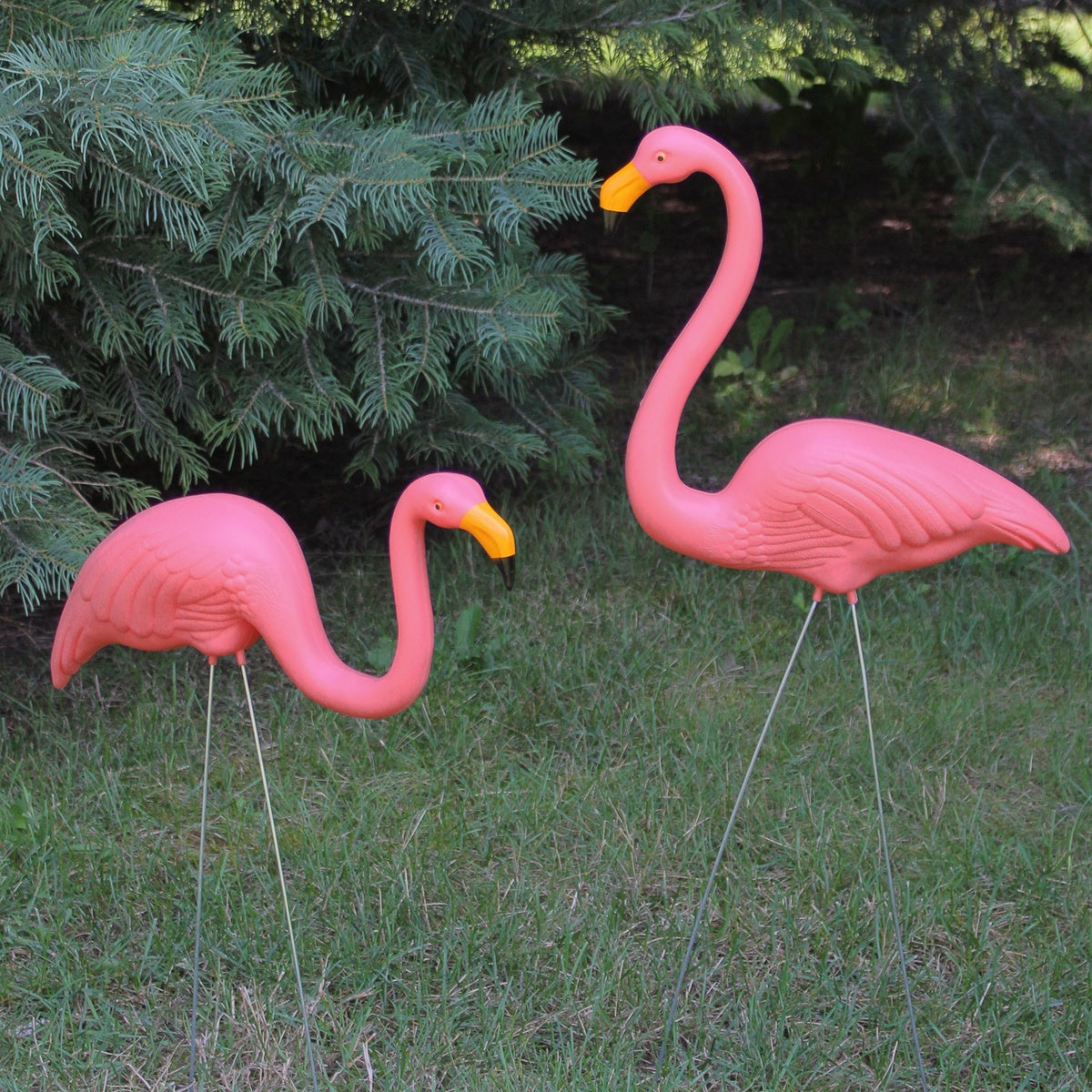  Northlight Set of 2 Tropical Pink Flamingo Outdoor Lawn Stakes 33