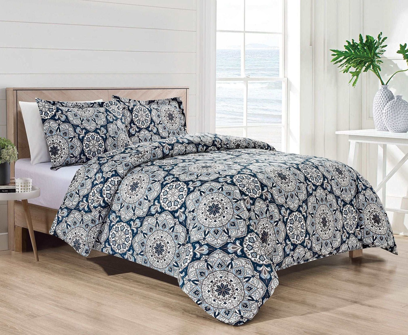  Bibb Home Bibb Home 4 Pc Duvet & Down Alternative Comforter Set - Queen - Bonton