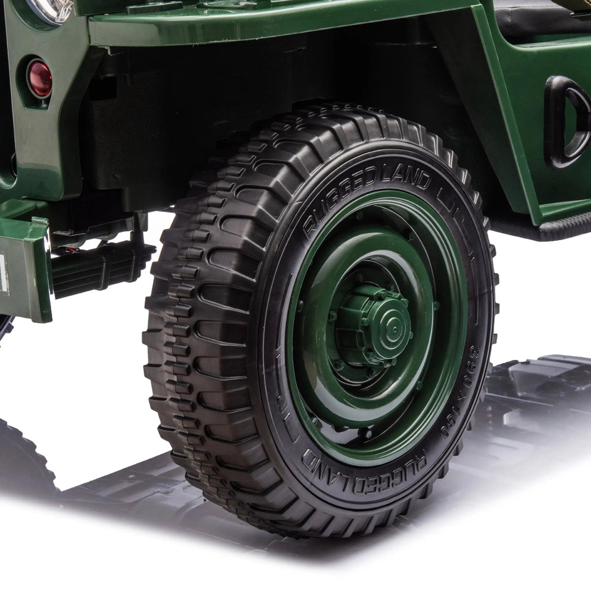  Freddo 24V Freddo Military Willy Truck 3 Seater Electric Ride On - Green - Bonton