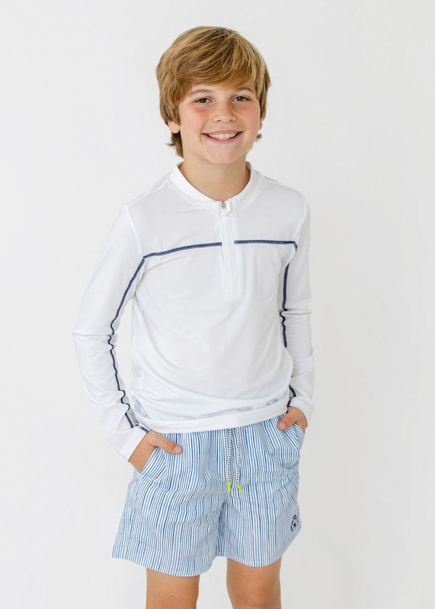  Cabana Life Boys Seaside Stripe Swim Trunk - 5 - Bonton