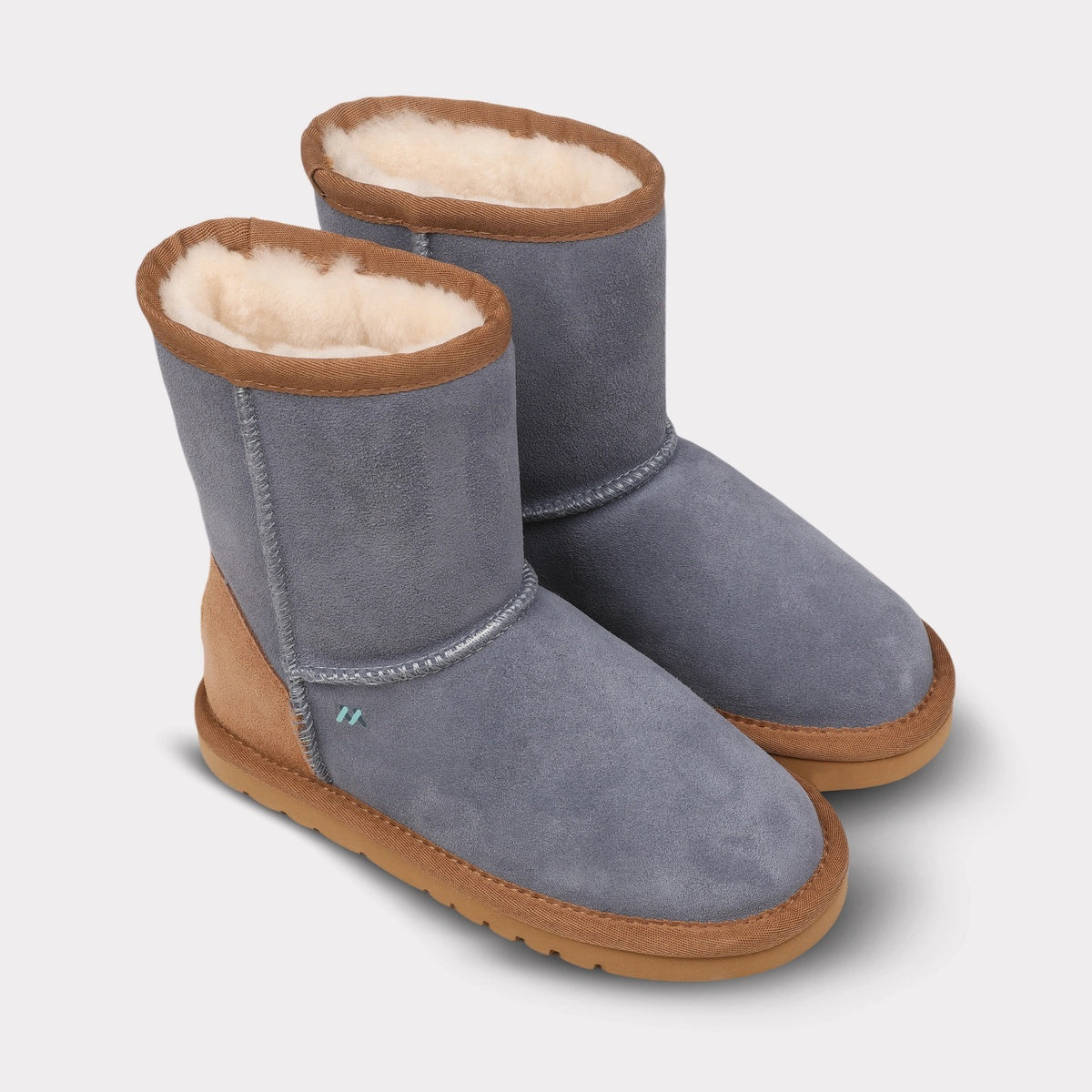  Mykos Kora Youth Slip-on Boot - Slate Blue/Chestnut - Bonton