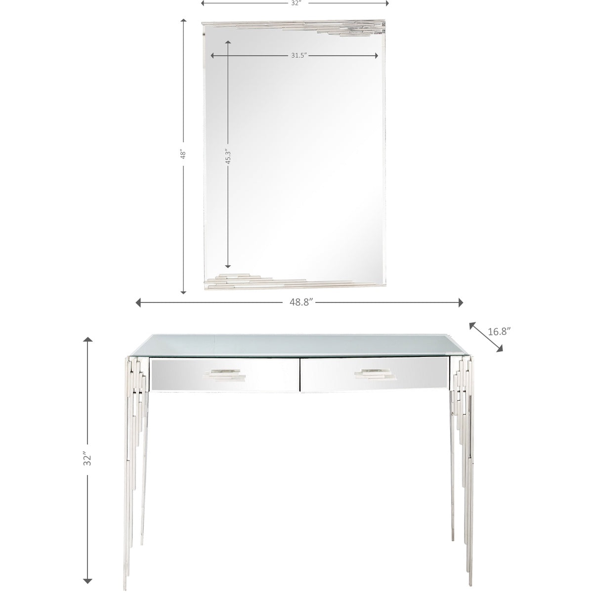  Camden Isle Skylar Wall Mirror and Console - Mirror - Bonton