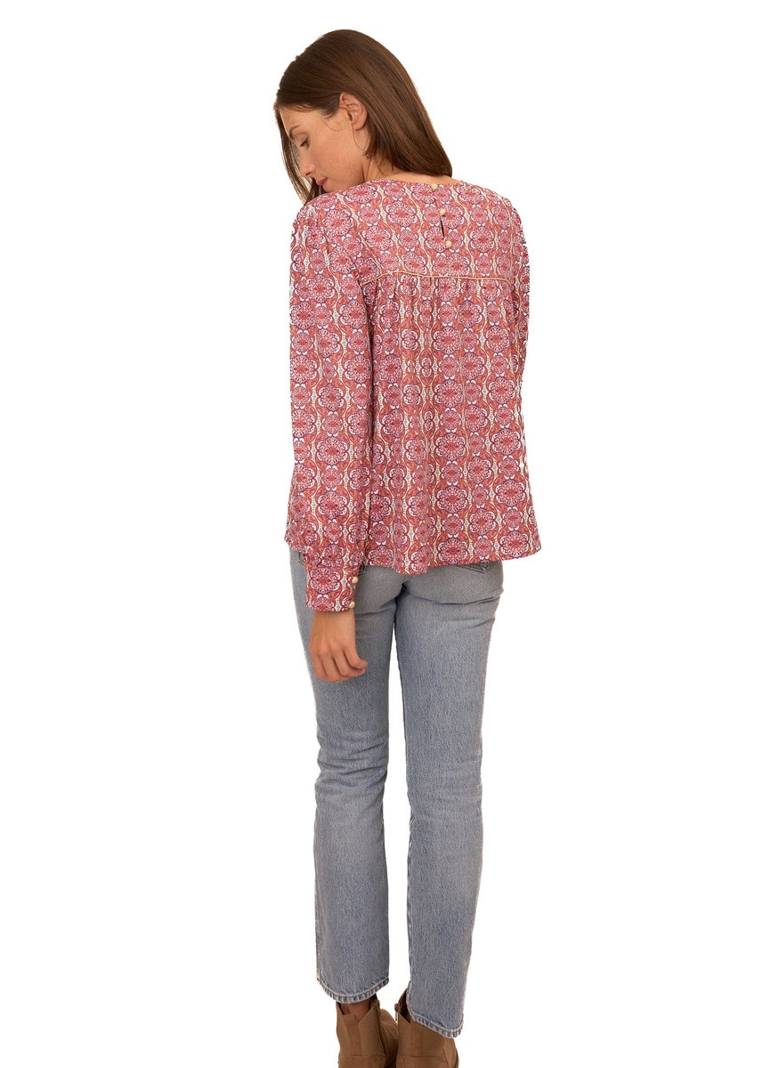  Cabana Life Camden Geo Long Sleeve Top - XS - Bonton