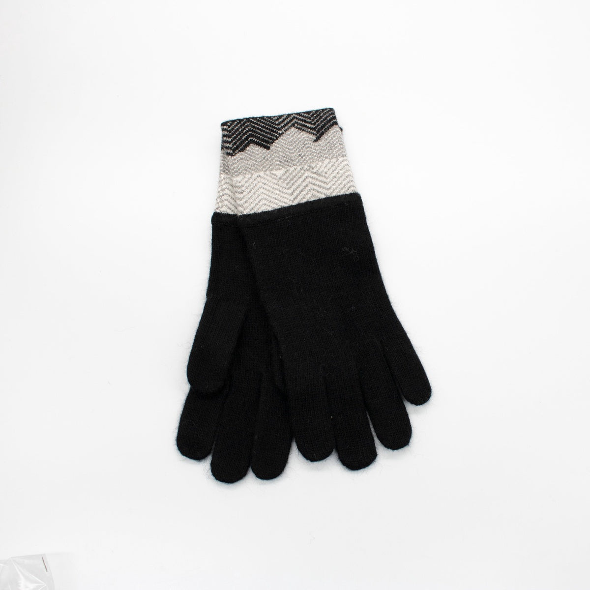  Portolano SLOUCHY GLOVES in GEOMETRIC DESIGN - GREY BLUE - Bonton