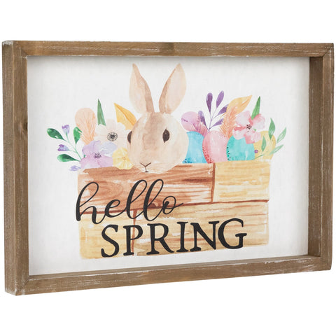Hello Spring Framed Easter Wall Sign - 11.75"