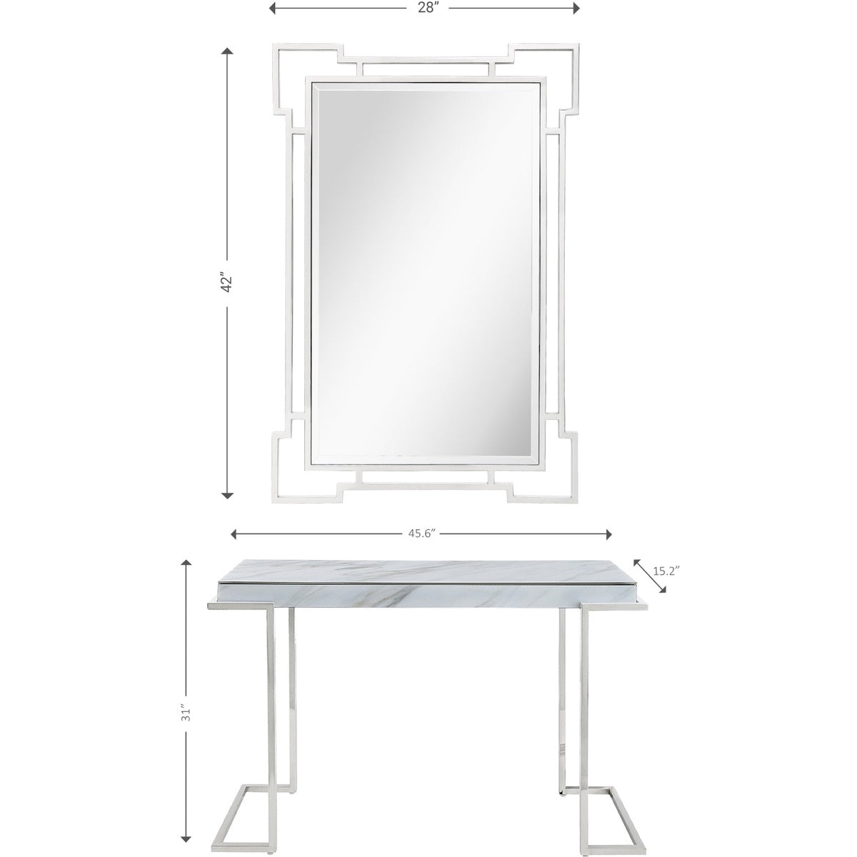  Camden Isle Aldon Wall Mirror and Console Table - Mirror - Bonton