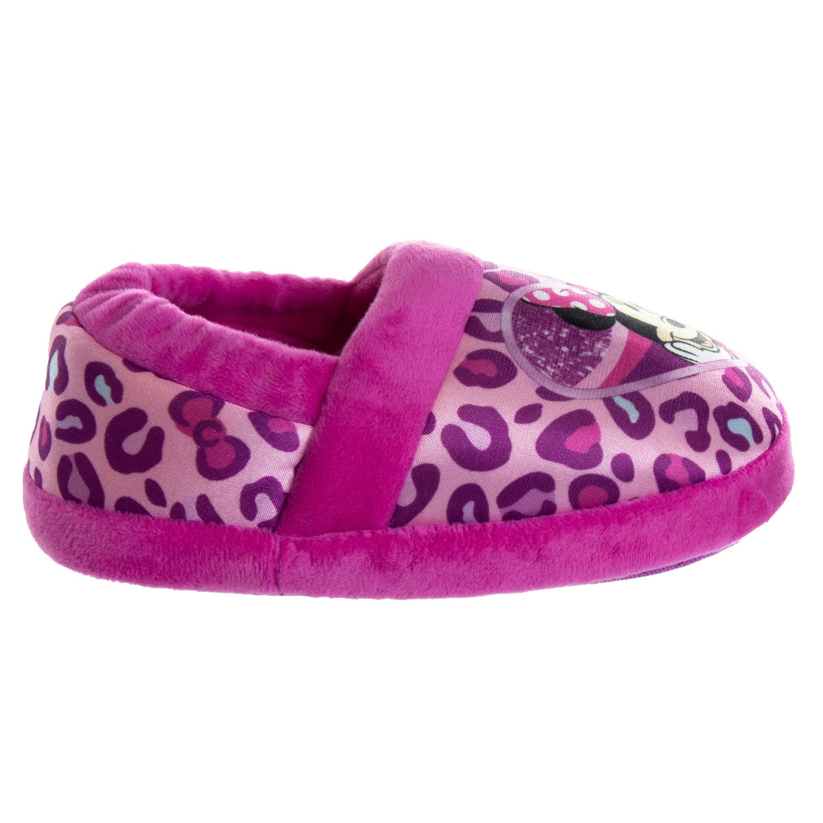  Josmo Disney Minnie Mouse Girls Dual Sizes Nylex Fabric Slippers - Hot Pink/Purple, Size: 9-10 - 6-May - Bonton