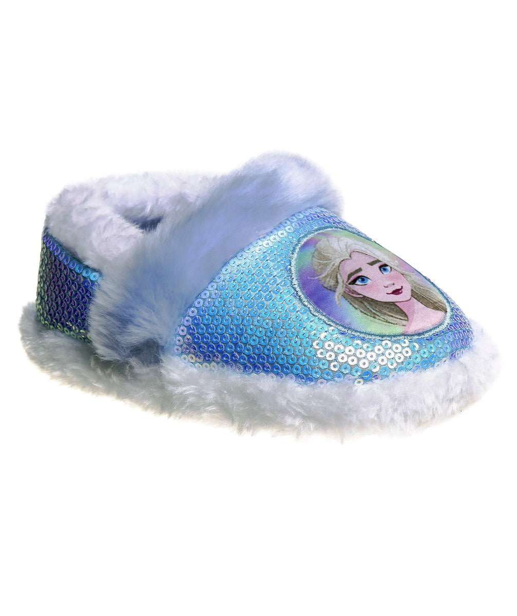  Josmo Disney Frozen Girls' Slippers - Elsa and Anna Plush Lightweight Warm Comfort Soft Aline House Shoes  Blue Purple (Sizes 5-12 Toddler) - 6-May - Bonton