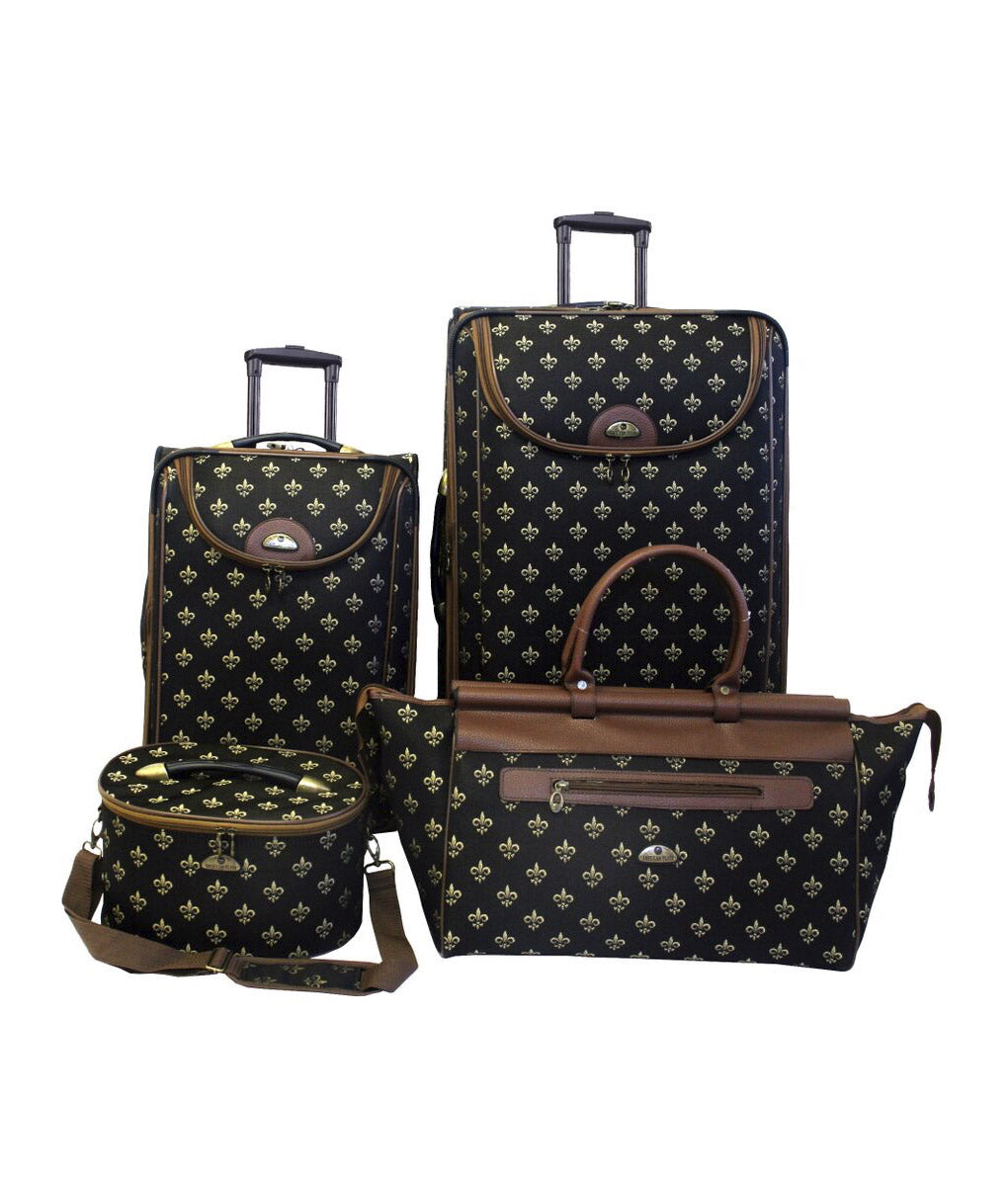  American Flyer American Flyer Fleur De Lis 4-Piece Luggage Set - Red - Bonton