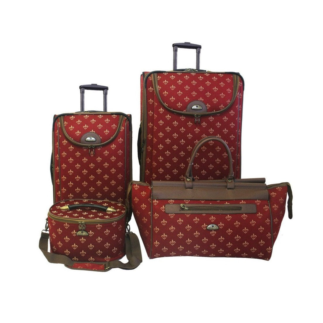  American Flyer American Flyer Fleur De Lis 4-Piece Luggage Set - Red - Bonton