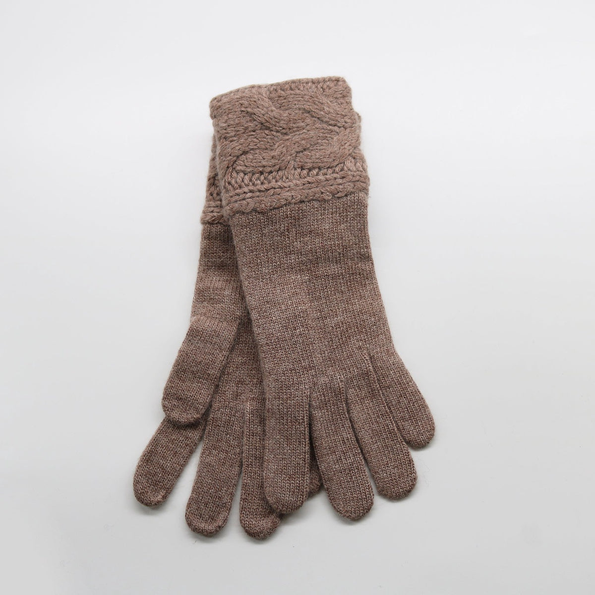  Portolano GLOVES WITH CABLES on CUFF - BABY BLUE - Bonton