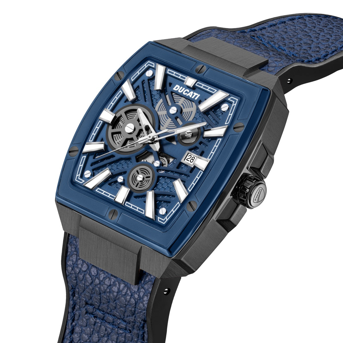  Ducati Corse Ducati Analog Watch With Blue Leather Strap - Default Title - Bonton