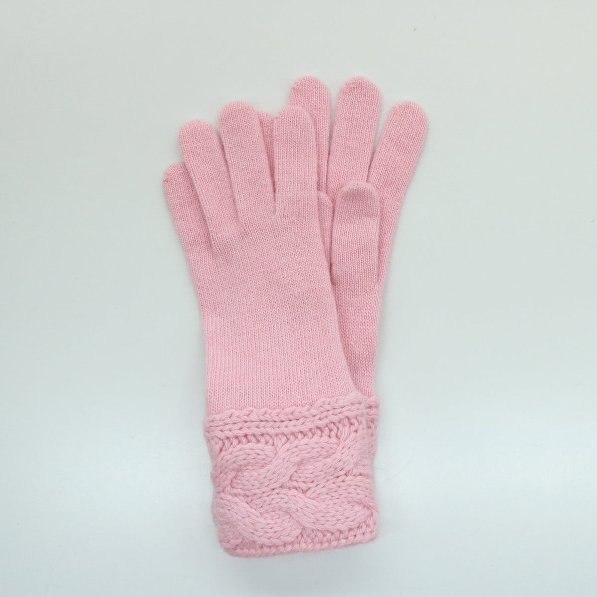  Portolano GLOVES WITH CABLES on CUFF - BABY BLUE - Bonton