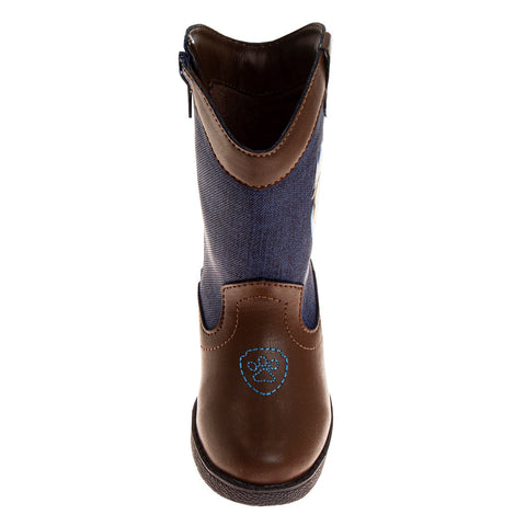 Josmo Paw Patrol Boys Cowboy Boots - Chase and Marshall Calf High Western Country Cow Boy Boot (Toddler)