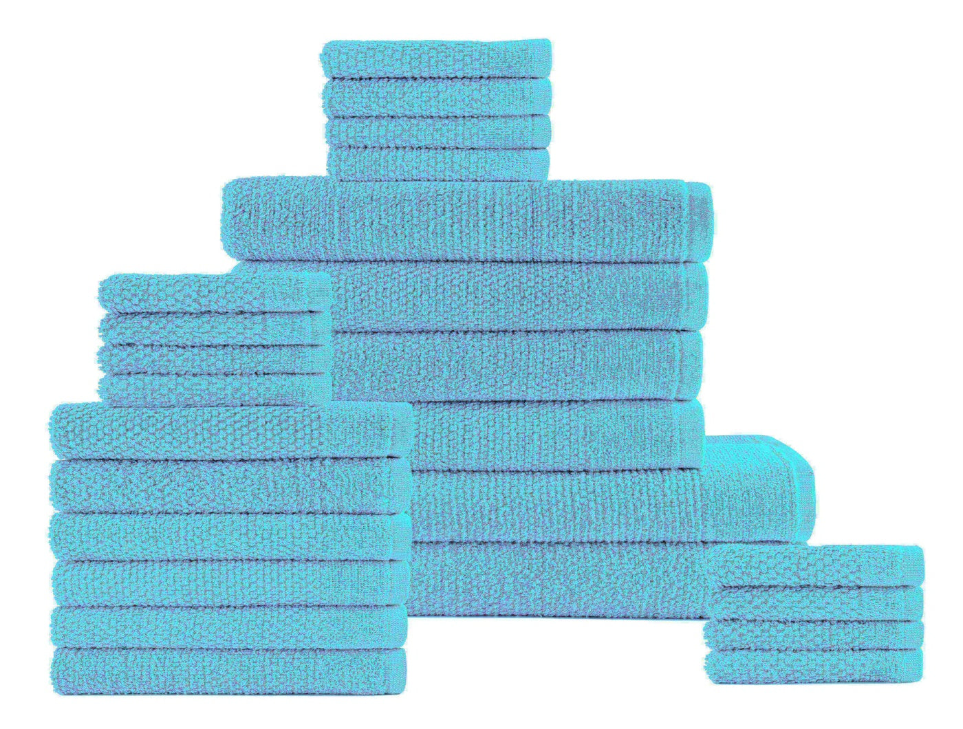  Dan River Dan River 24 Piece Popcorn Cotton Bath Towel Set. - Stone Gray - Bonton
