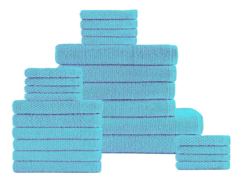 Dan River 24 Piece Popcorn Cotton Bath Towel Set.
