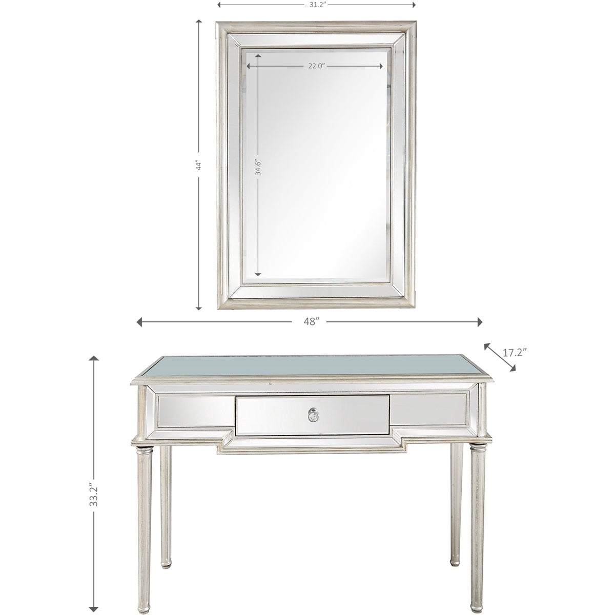  Camden Isle Morgan Wall Mirror and Console - Mirror - Bonton