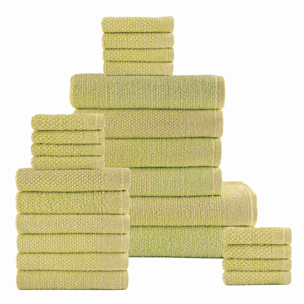  Dan River Dan River 24 Piece Popcorn Cotton Bath Towel Set. - Stone Gray - Bonton