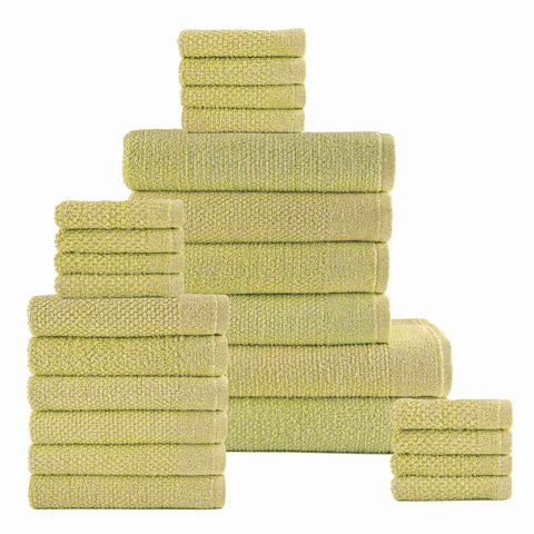 Dan River 24 Piece Popcorn Cotton Bath Towel Set.