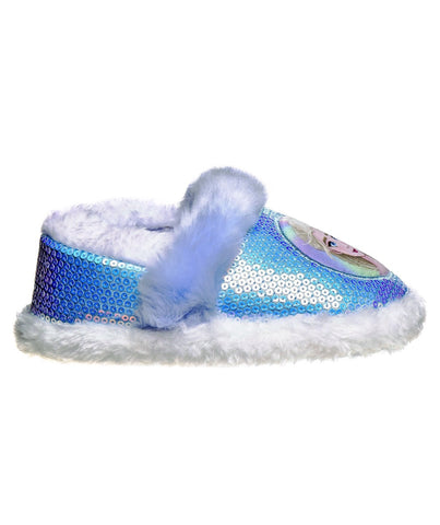 Disney Frozen Girls' Slippers - Elsa and Anna Plush Lightweight Warm Comfort Soft Aline House Shoes  Blue Purple (Sizes 5-12 Toddler)