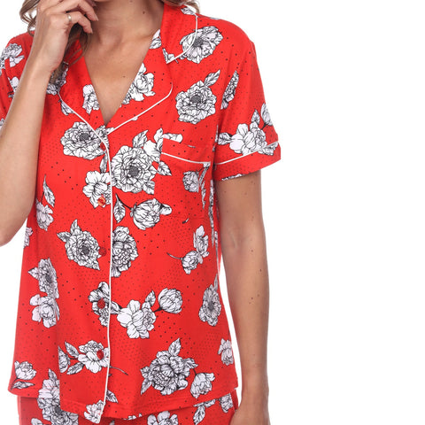Women's Short Sleeve Floral Pajama Set