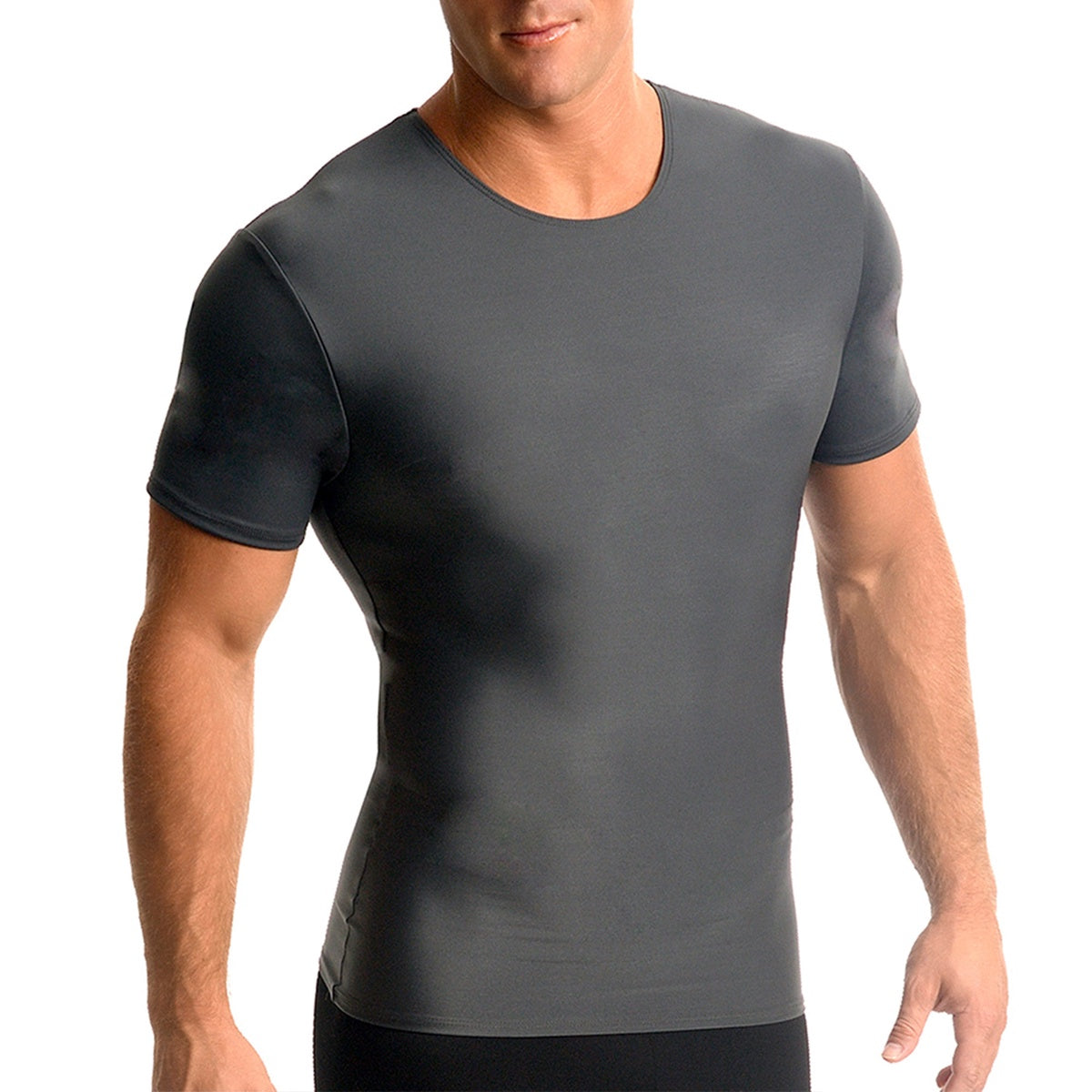  InstantFigure Insta Slim Activewear Compression Crew Neck TA0001 - Gunmetal - Bonton