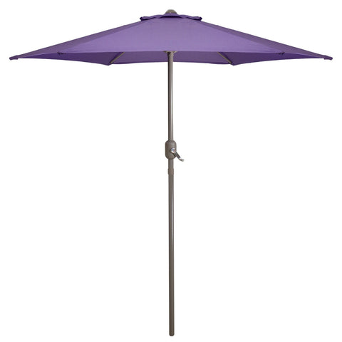 7.5ft Outdoor Patio Market Umbrella With Hand Crank  Purple