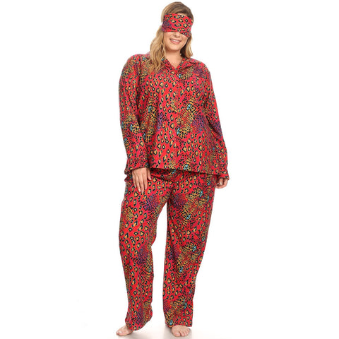 Plus Size Three-Piece Pajama Set