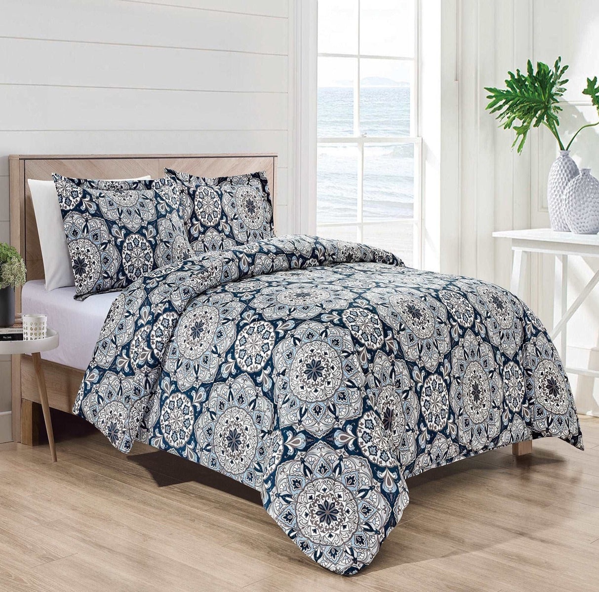  Bibb Home Bibb Home 4 Pc Duvet & Down Alternative Comforter Set - Queen - Bonton