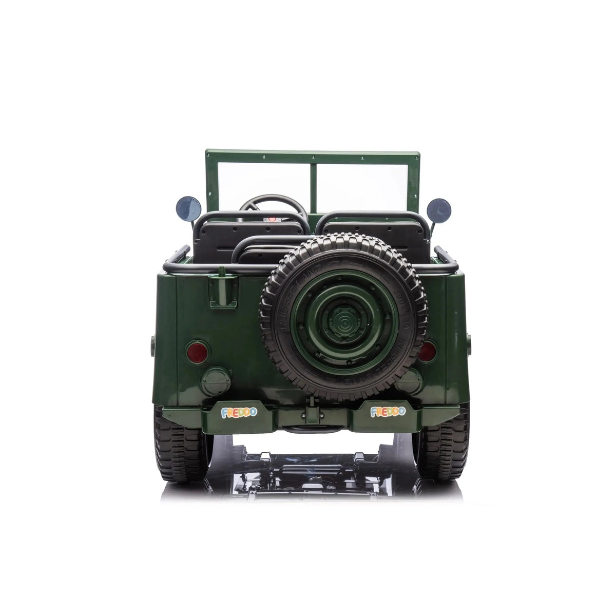  Freddo 24V Freddo Military Willy Truck 3 Seater Electric Ride On - Green - Bonton
