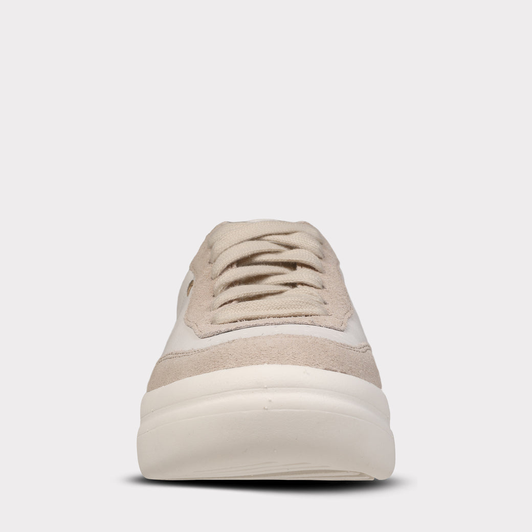  Mykos Nyla Women's Lace-Up Sneaker - White/Sand - Bonton