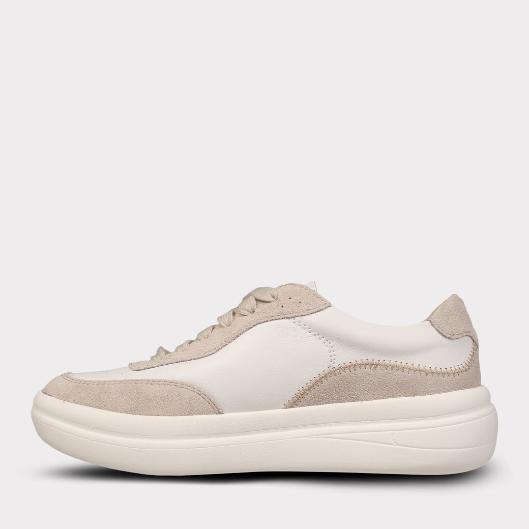  Mykos Nyla Women's Lace-Up Sneaker - White/Sand - Bonton