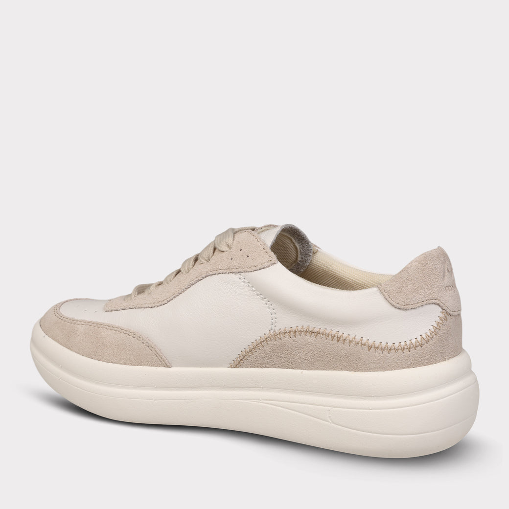  Mykos Nyla Women's Lace-Up Sneaker - White/Sand - Bonton