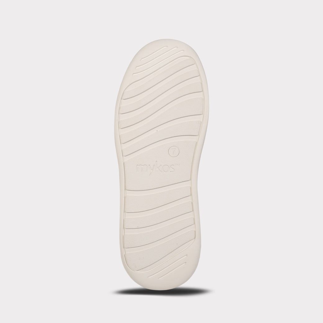  Mykos Nyla Women's Lace-Up Sneaker - White/Sand - Bonton