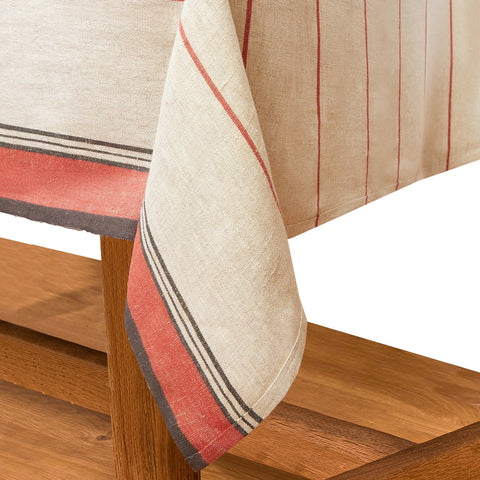Eze Ivory & Red Tablecloth