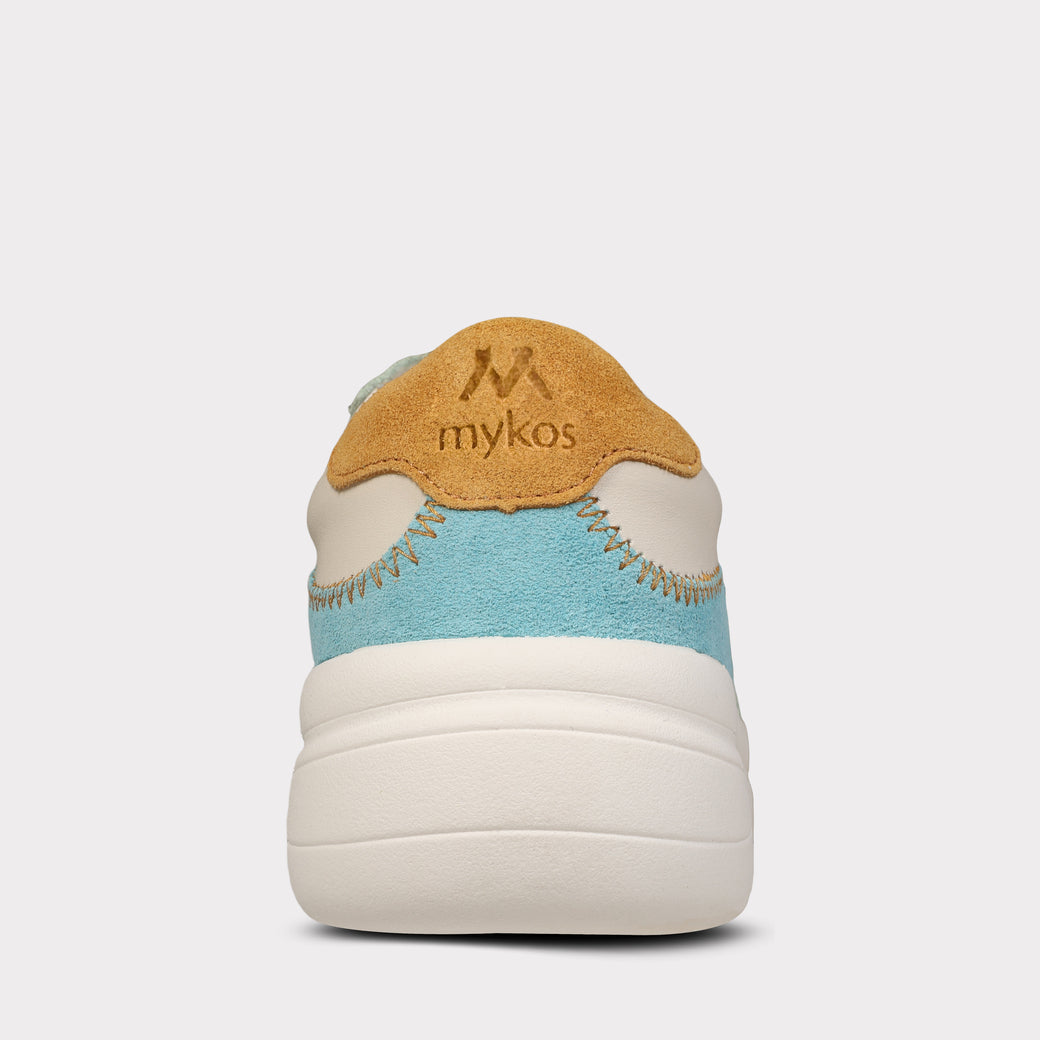  Mykos Nyla Women's Lace-Up Sneaker - White/Sand - Bonton