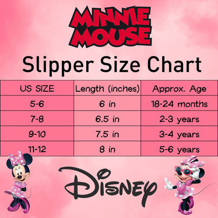  Josmo Disney Minnie Mouse Slippers for Kids Minnie's Bow Plush Warm Soft Aline Comfy Lightweight House Shoes - 6-May - Bonton