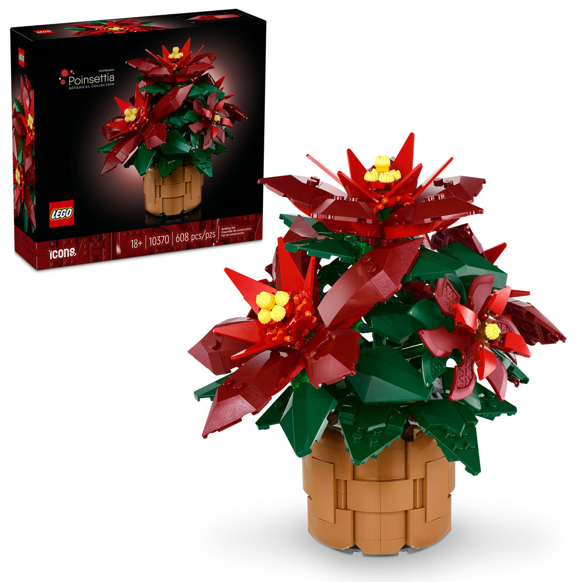  LEGO LEGO® Icons Poinsettia Plant Decor Building Set 10370 - Botanicals - Bonton